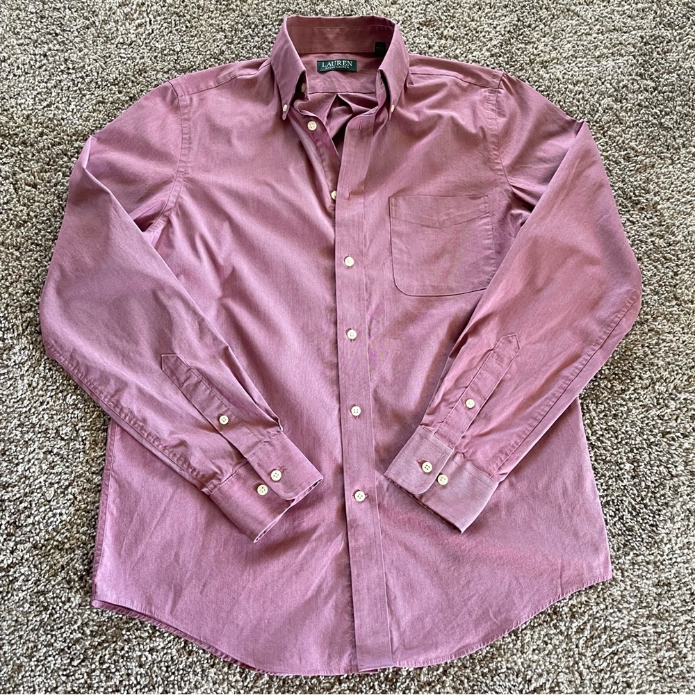 Lauren Ralph Lauren Dusty Rose/Pink Cotton Blend Dress Men’s Shirt 15 34/35 M